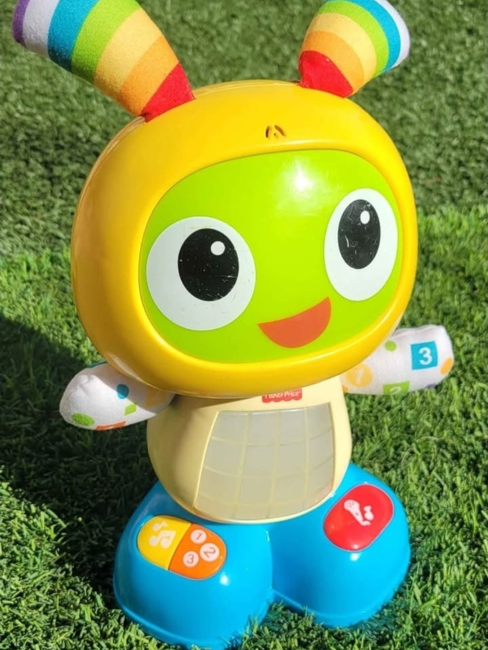 Fisher Price 2015 Mattel Dancing Robot 123 ABC 12" Toy Light Up Sound Toy